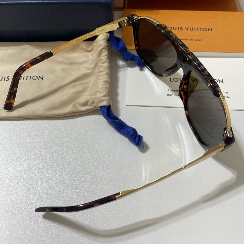 LV明星款MASCOT玳瑁琥珀棕太陽眼鏡 墨鏡-2