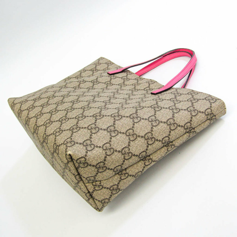 【日本直送】Gucci 兒童兔 457181 女士皮革,GG Supreme 手袋米色,深棕色,粉紅色-1