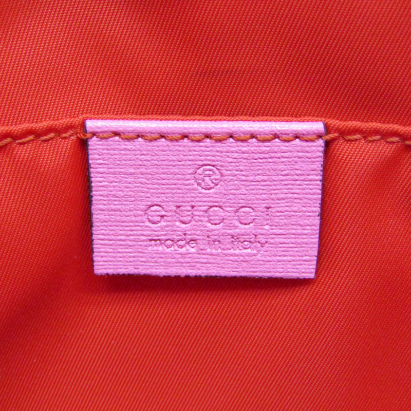 【日本直送】Gucci 兒童兔 457181 女士皮革,GG Supreme 手袋米色,深棕色,粉紅色-8