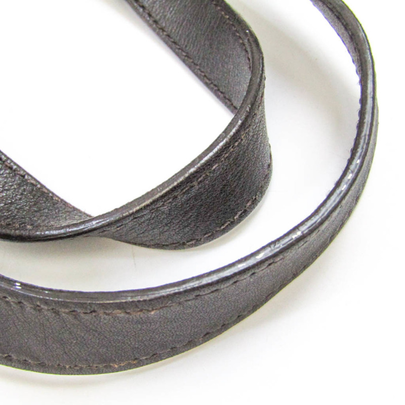 【日本直送】Gucci GG 帆布 257244 男士，女士帆布，皮革手提包棕色，深棕色，金屬灰色-5