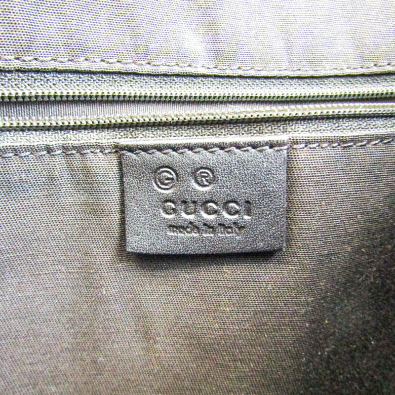 【日本直送】Gucci GG 帆布 257244 男士，女士帆布，皮革手提包棕色，深棕色，金屬灰色-6