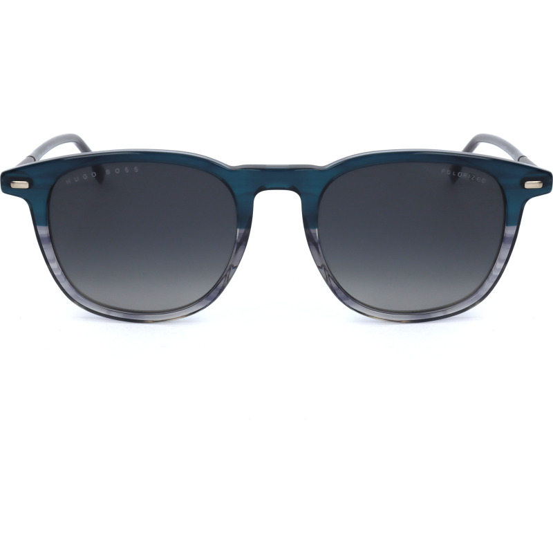 【義大利直送】全新品 Hugo boss藍灰色牛角太陽鏡-0