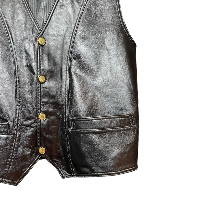 顛復古⚡️80s義大利製復古小羊皮拼接背心❤️男女皆可F0205014-4