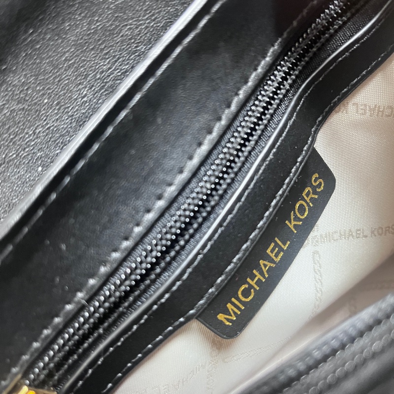 【Michael Kors】MK MICHAEL KORS PARKER金字LOGO牛皮翻蓋釦式編織鏈帶肩背斜背包-3