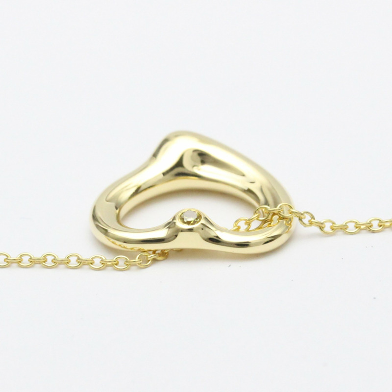 【日本直送】拋光蒂芙尼鏤空心形黃鑽 18K 黃金項鍊 BF556927-5