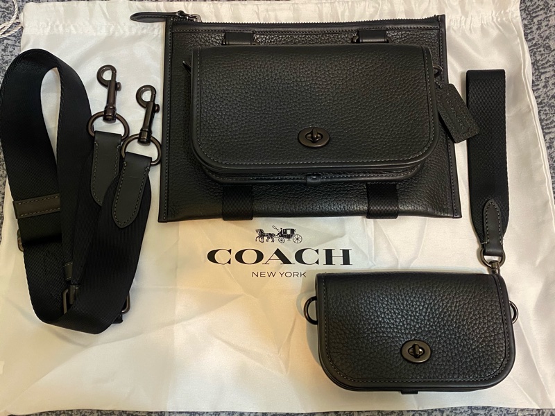 正品!Coach 專櫃款 originals 系列 DINKY袋多功能七合一 斜背包 含 手拿包 小包 棒球手套皮革 男包 女包-1