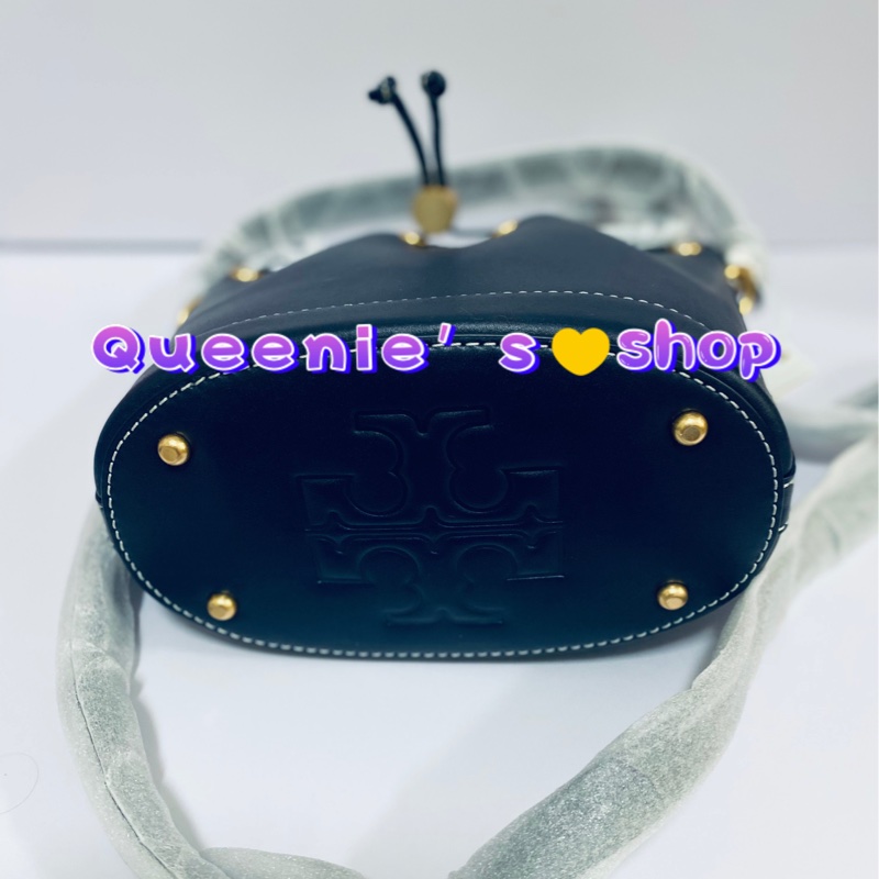 Tory Burch 專櫃款光滑牛皮束口中號水桶包-3