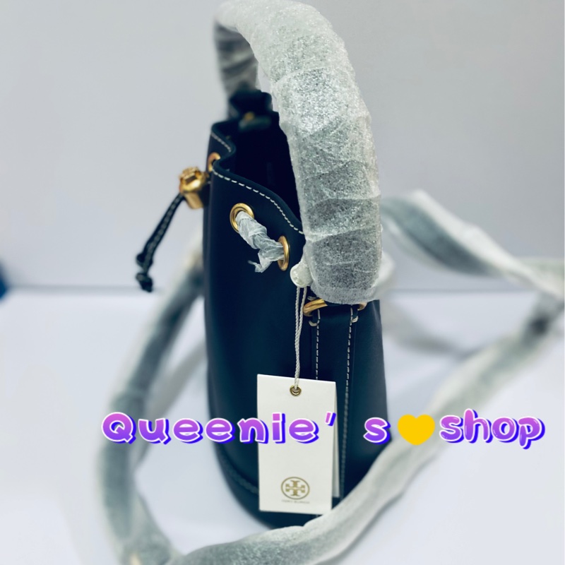 Tory Burch 專櫃款光滑牛皮束口中號水桶包-6