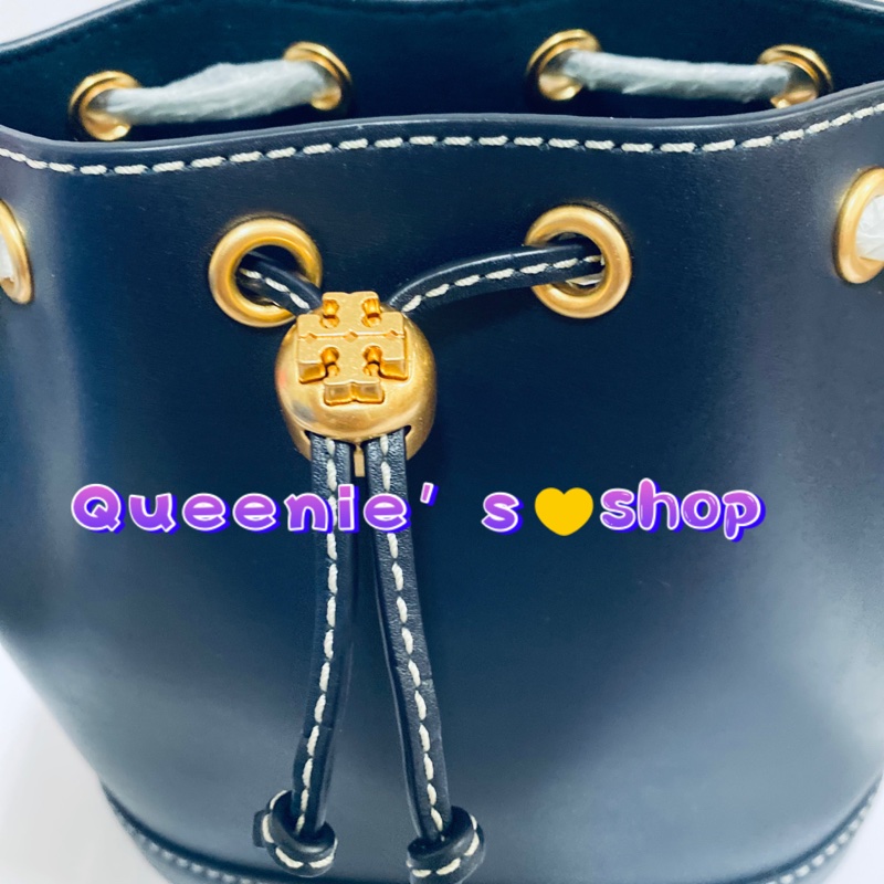 Tory Burch 專櫃款光滑牛皮束口中號水桶包-12