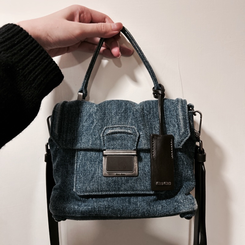 miu miu 牛仔小包 含保卡-0