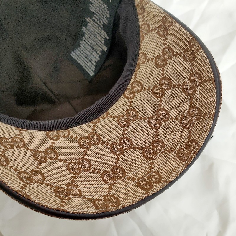 ✨限訂下單✨9成新正品Gucci 經典GG Supreme帆布綠紅綠織帶飾邊鴨舌帽/棒球帽-6
