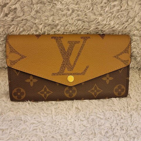 🎂生日優惠🎂LV 晶片款 Sarah 大容量拚色長夾