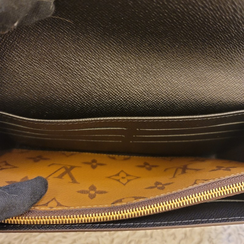 🎂生日優惠🎂LV 晶片款 Sarah 大容量拚色長夾-5