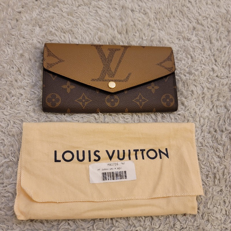 🎂生日優惠🎂LV 晶片款 Sarah 大容量拚色長夾-9