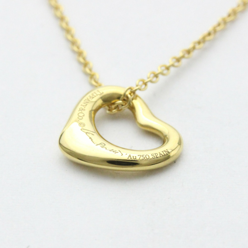 【日本直送】拋光 TIFFANY Open Heart by Elsa Peretti 18K 黃金項鍊 BF557523-4