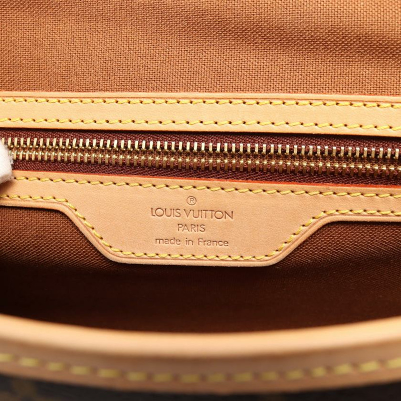 【日本直送】 中古LOUIS VUITTON 9成新  Sologne  老花肩包 PVC 真皮 棕色-3