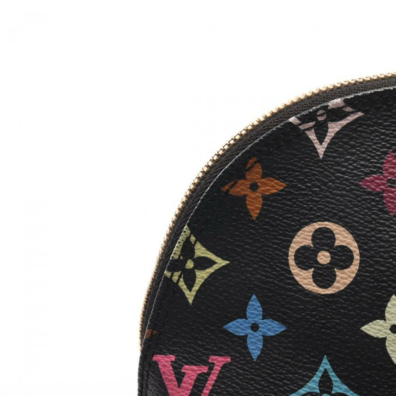 【日本直送】 中古LOUIS VUITTON 9成新 Alma 老花多彩色 黑色 手提包 PVC 真皮 黑色-6