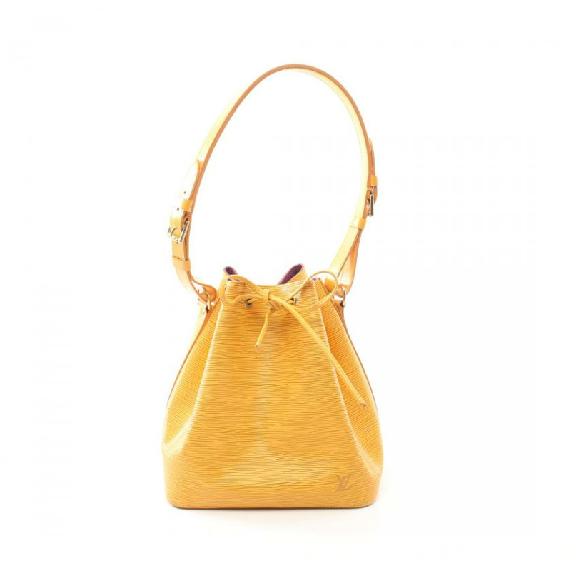 【日本直送】 中古LOUIS VUITTON 9成新   水波紋 Tasili黃 真皮肩包 黃色-0