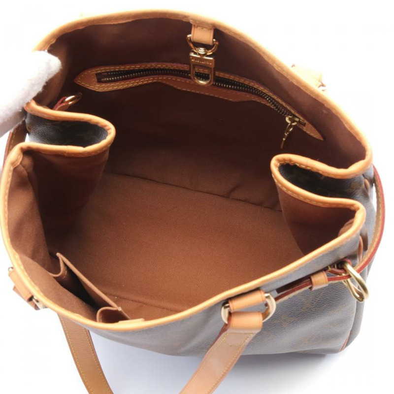 【日本直送】 中古LOUIS VUITTON 9成新  Batignolles Vertical 老花肩包 托特包 PVC 真皮 棕色-2
