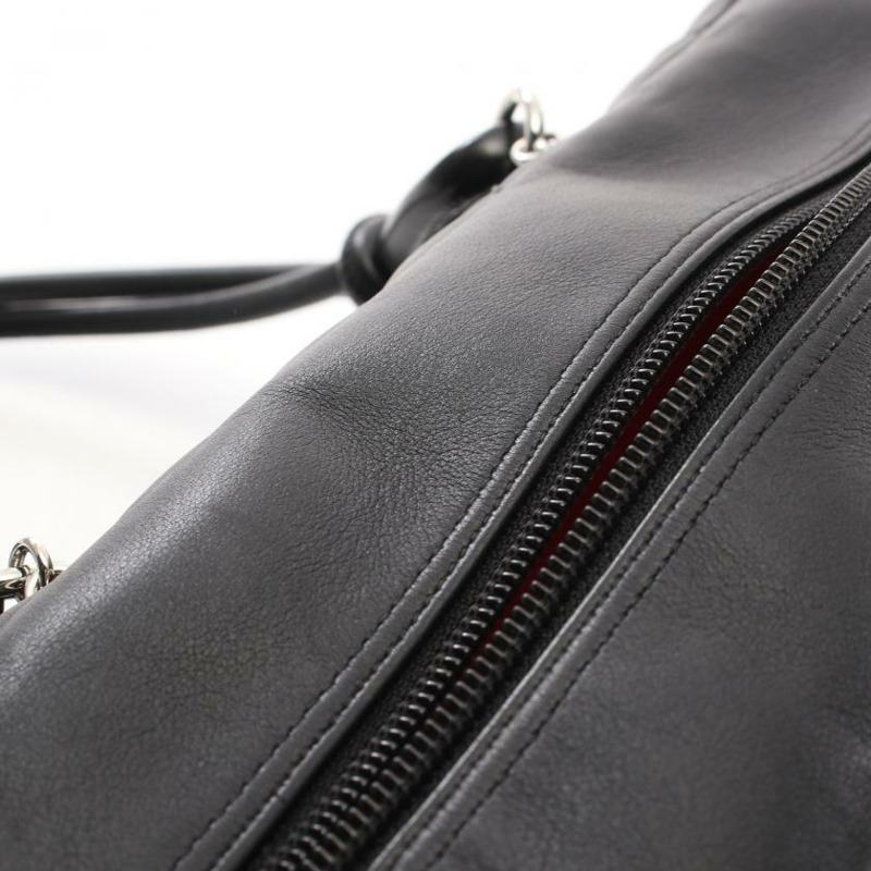 【日本直送】中古CHANEL[AB]康鵬系列 保齡球包 真皮肩包 黑色 白色-5