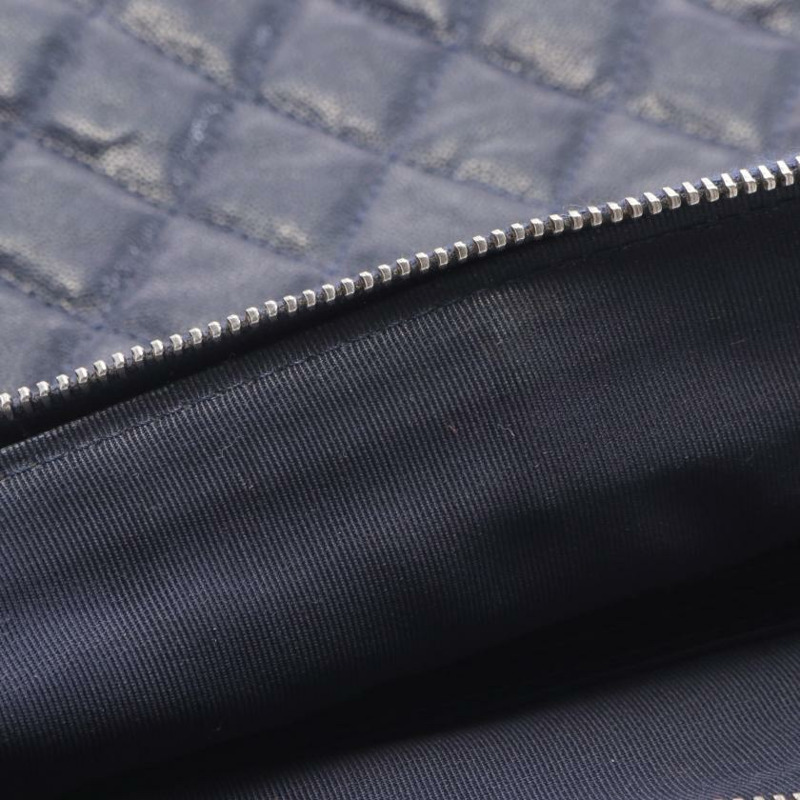 【日本直送】中古CHANEL[B]BOY CHANEL 手包 軟荔枝紋皮 海軍藍 做舊銀色五金-6