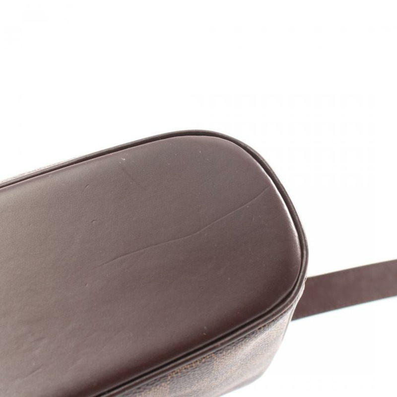 【日本直送】中古LOUIS VUITTON[B]Lpanema GM  烏黑色棋盤格 肩包 PVC 真皮 棕色-5