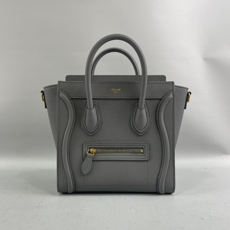 Celine炭灰色小牛皮Nano Luggage囧包-0
