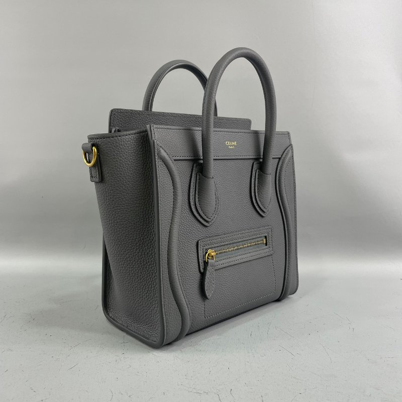 Celine炭灰色小牛皮Nano Luggage囧包-1