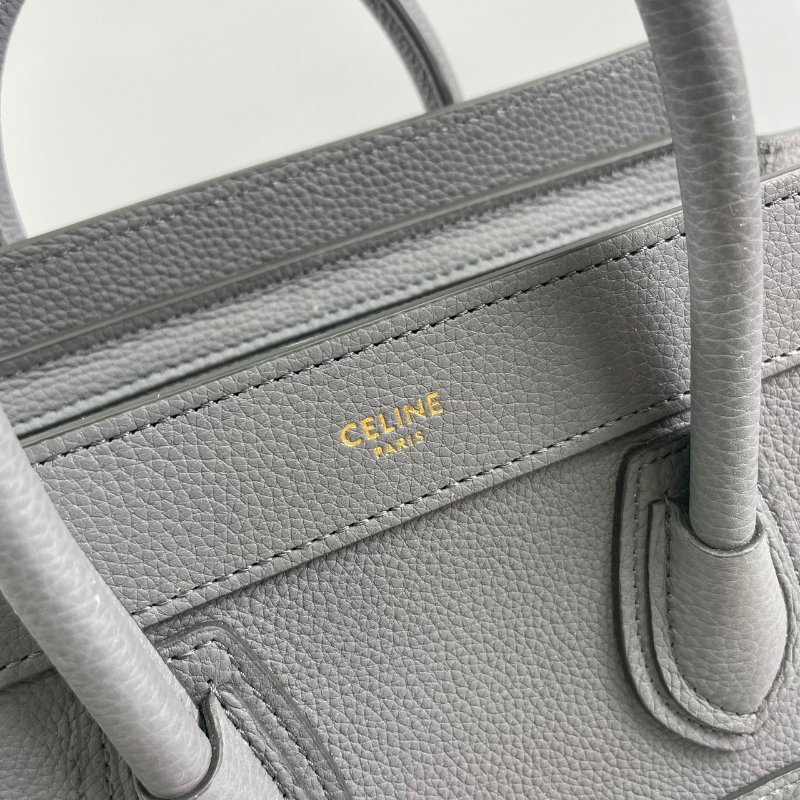 Celine炭灰色小牛皮Nano Luggage囧包-4