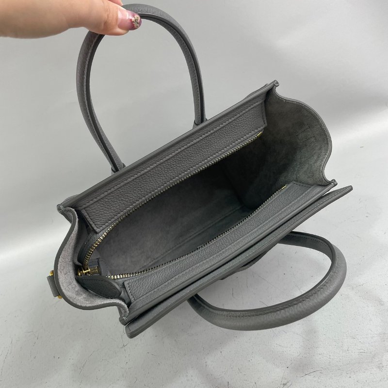 Celine炭灰色小牛皮Nano Luggage囧包-6