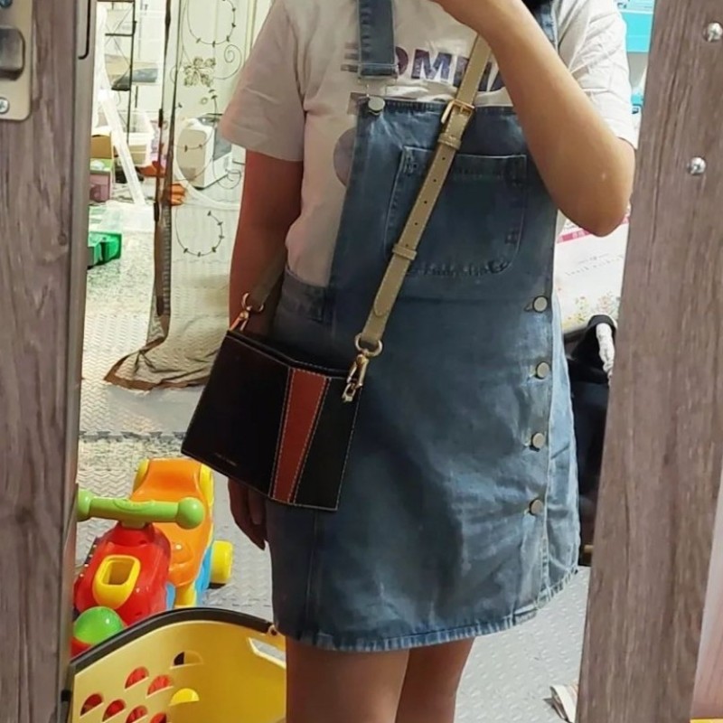 小CK CHARLES & KEITH 幾何包 方塊包 拼接包 肩背 斜揹 側背-2