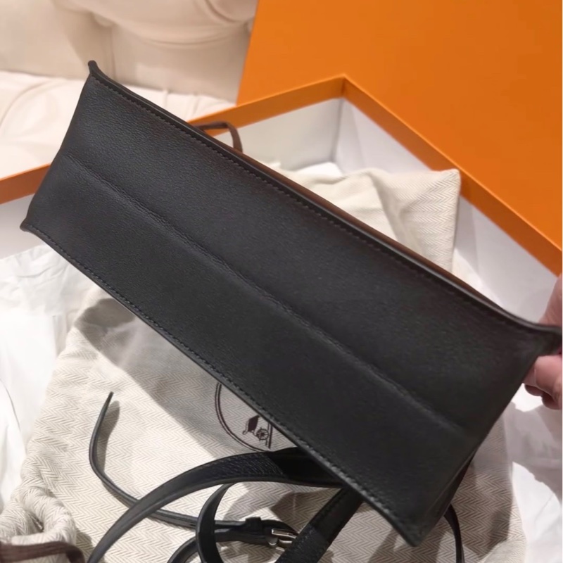 Hermes愛馬仕Kelly danse凱莉跳舞包黑色銀釦eve皮阿嬌同款真皮輕奢肩背包側背包托特包手提包通勤女包側背包-2