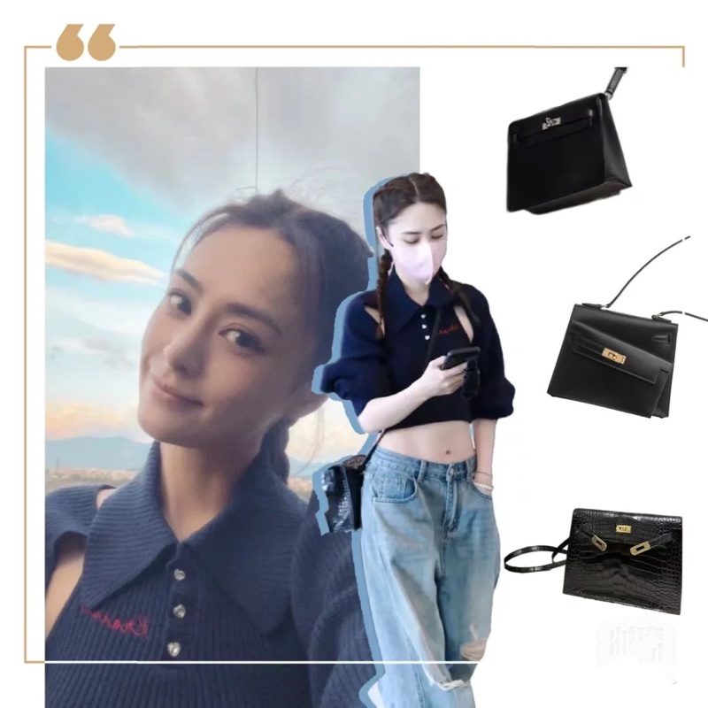 Hermes愛馬仕Kelly danse凱莉跳舞包黑色銀釦eve皮阿嬌同款真皮輕奢肩背包側背包托特包手提包通勤女包側背包-6