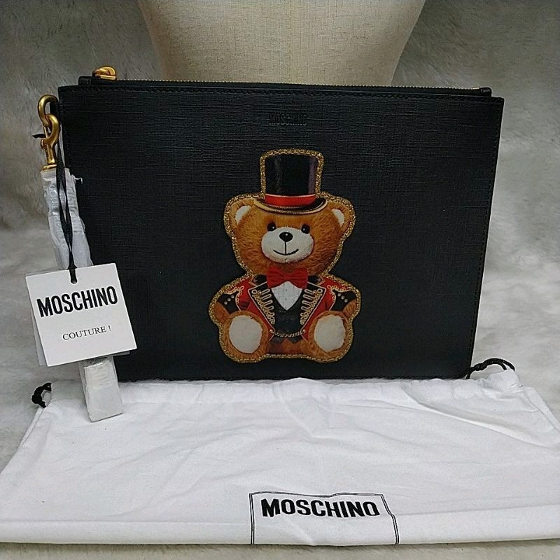 Moschino#泰迪熊手拿包#防刮牛皮#包包#時尚風-0