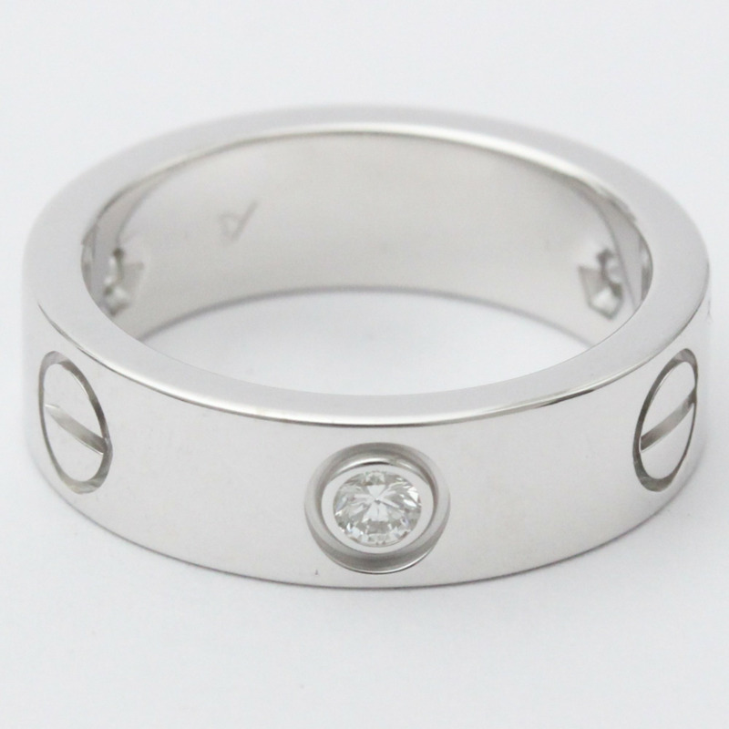 【日本直送】拋光卡地亞 Love 戒指 3 顆鑽石 #51 18K 白金 BF557866-0