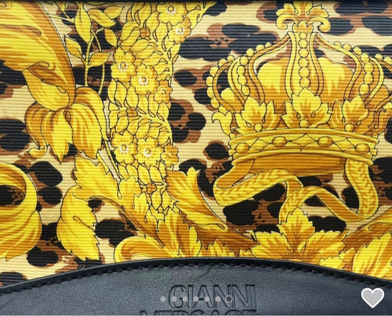 珍藏美品❤️VERSACE 豹紋 太陽頭 手提箱包 斜背化妝包 絕版珍品-17