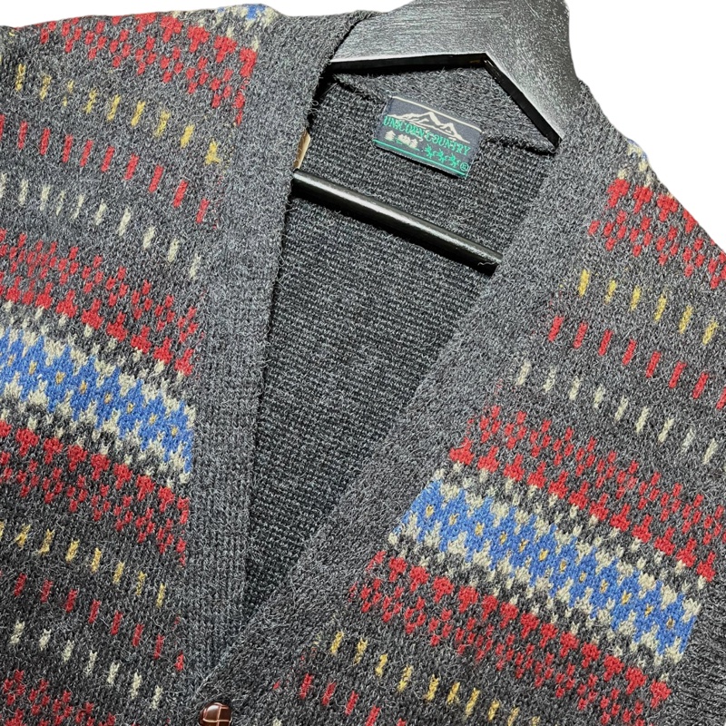 顛復古⚡️Unicorn Country獨角馬彩色圖騰羊毛混紡開襟毛衣❤️男女皆可F0225003-3