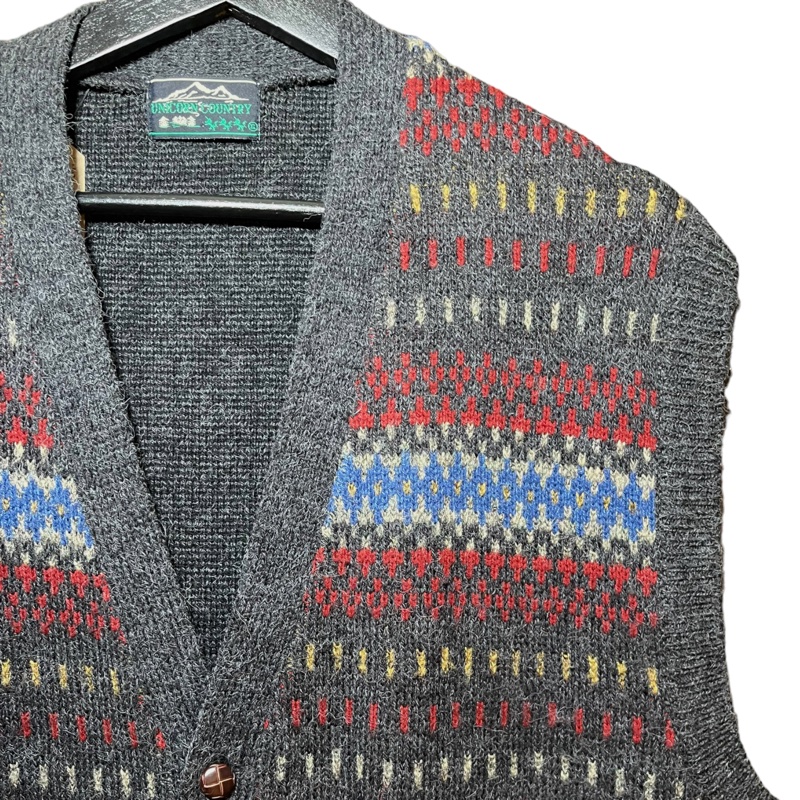 顛復古⚡️Unicorn Country獨角馬彩色圖騰羊毛混紡開襟毛衣❤️男女皆可F0225003-4