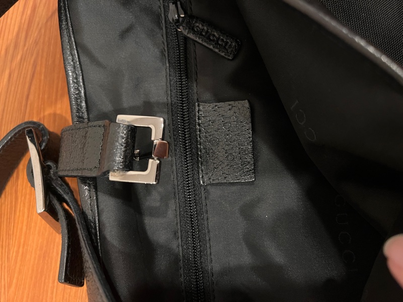 Gucci 黑色賈姬包 肩背包 黑色提袋-4