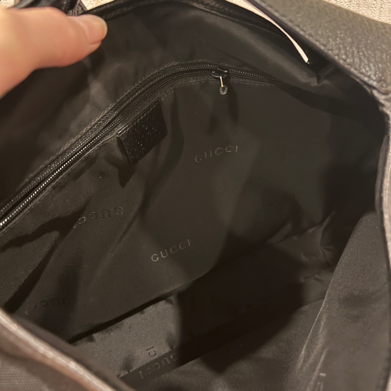 Gucci 黑色賈姬包 肩背包 黑色提袋-6