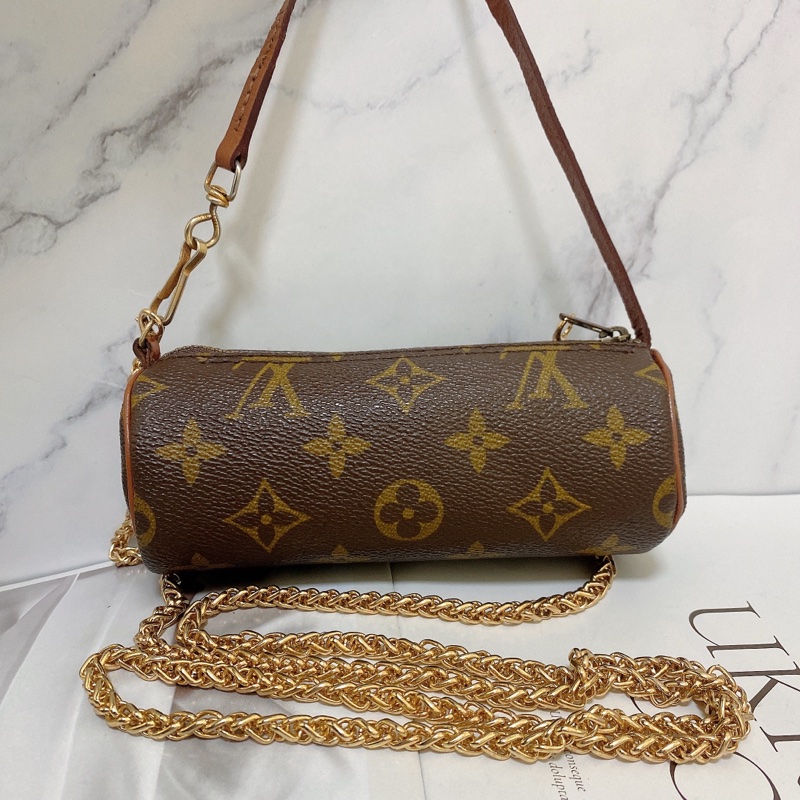 LV 紅皮小圓桶mini小圓筒鏈條包-0