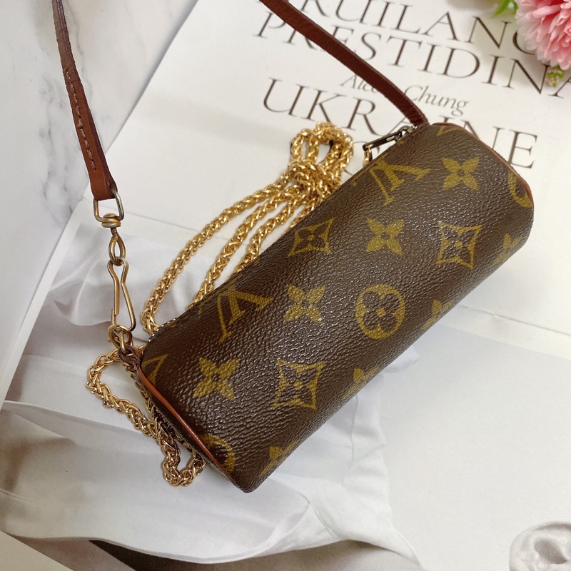 LV 紅皮小圓桶mini小圓筒鏈條包-1