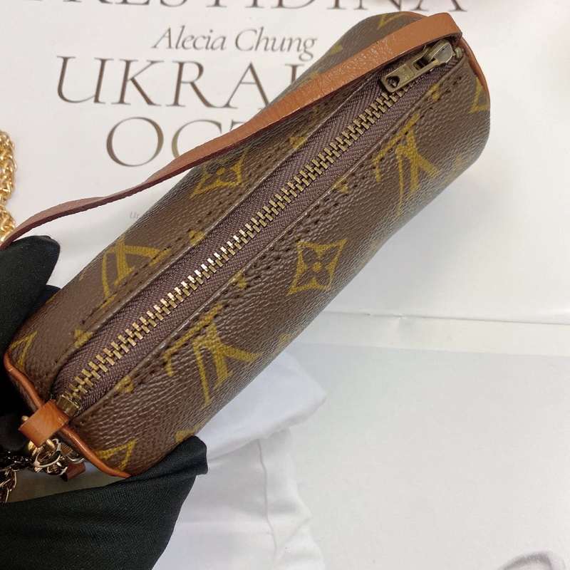 LV 紅皮小圓桶mini小圓筒鏈條包-5