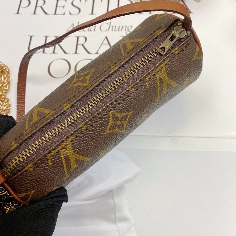 LV 紅皮小圓桶mini小圓筒鏈條包-6