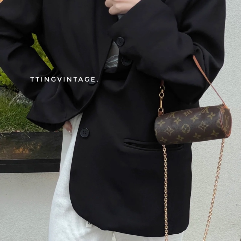 LV 紅皮小圓桶mini小圓筒鏈條包-16