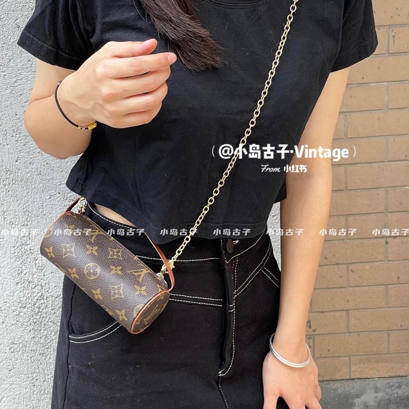 LV 紅皮小圓桶mini小圓筒鏈條包-18