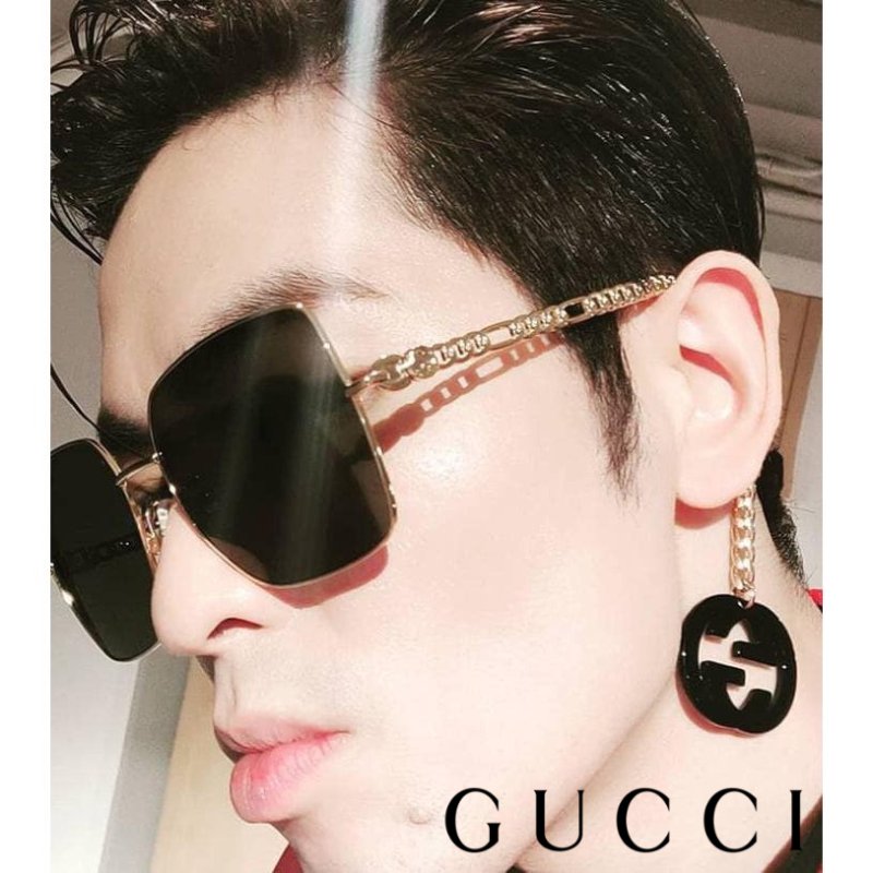 GUCCI【可刷卡分期】古馳 GG0724S 太陽眼鏡 蕭敬騰 潘瑋柏 許路兒同款 迷鏈系列眼鏡 可拆式耳墜-0