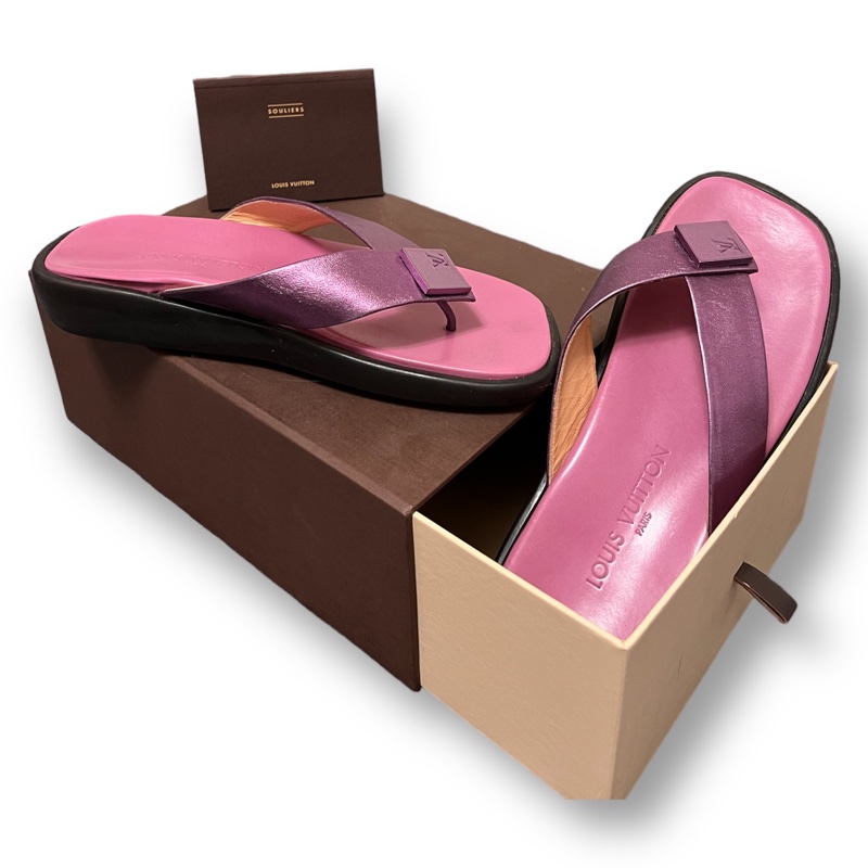 🍒LOUIS VUITTON厚底夾腳拖 size:39 / 2F230228-2-1