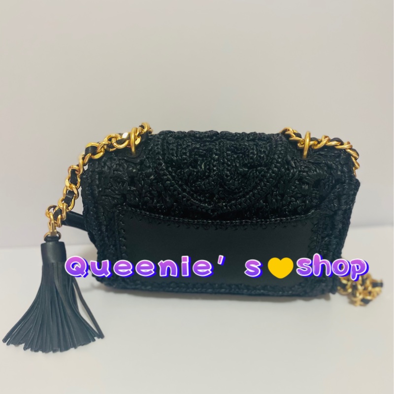 Tory Burch Fleming Raffia 編織斜背包-1