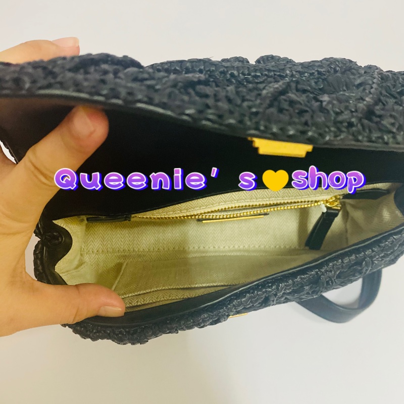 Tory Burch Fleming Raffia 編織斜背包-9
